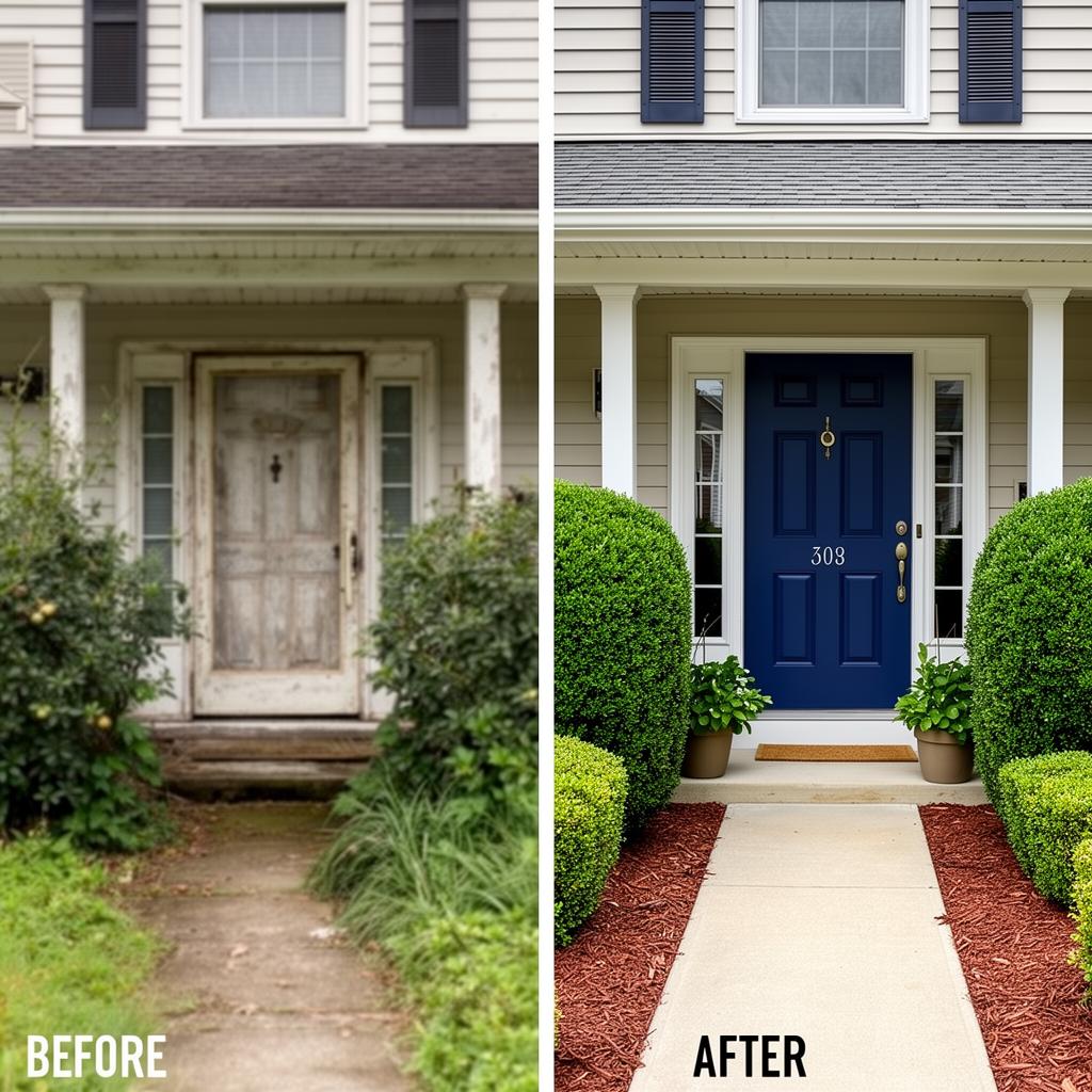 Curb appeal before and after