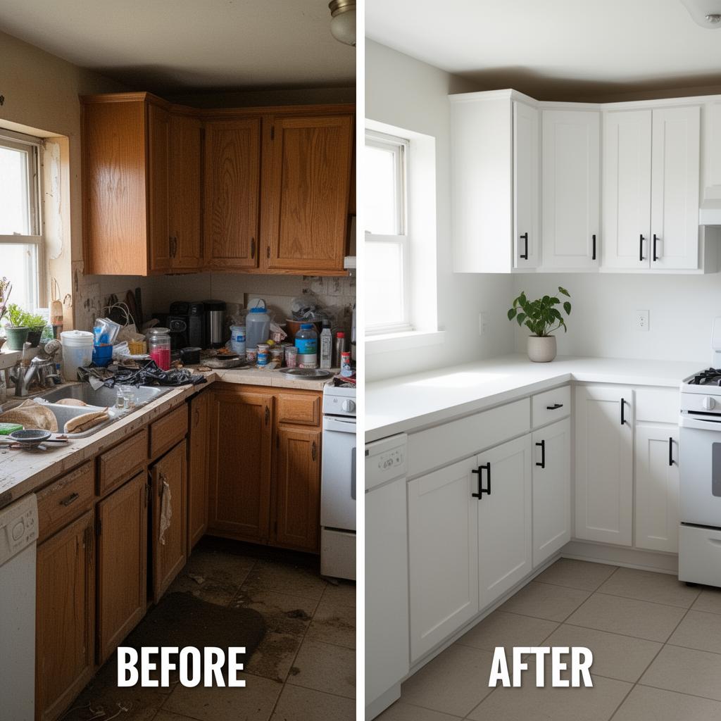 Kitchen refresh before and after